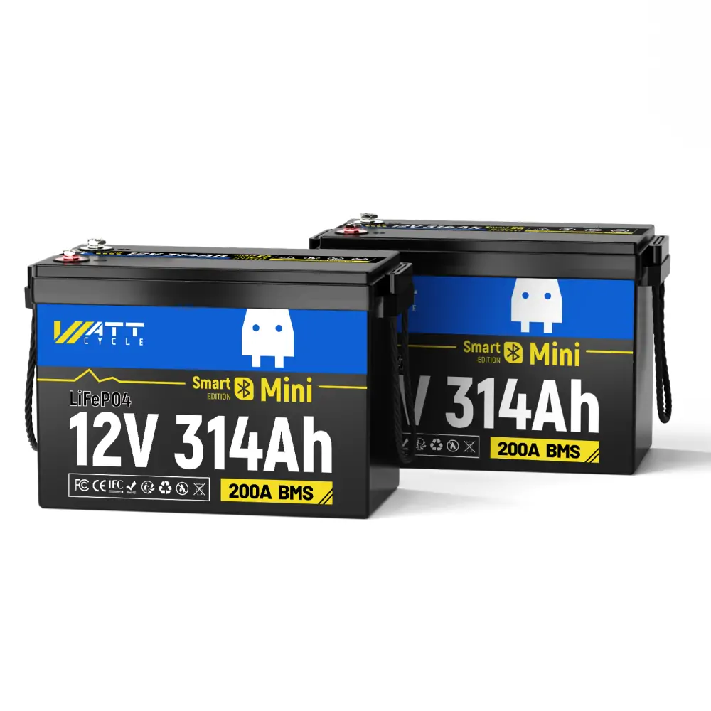 WattCycle 12V 314Ah Mini Bluetooth LiFePO4 Battery | Heavy-Gauge Internal Cabling & Continuous 200A BMS | Drop-in Upgrade for RV Solar - Image 12