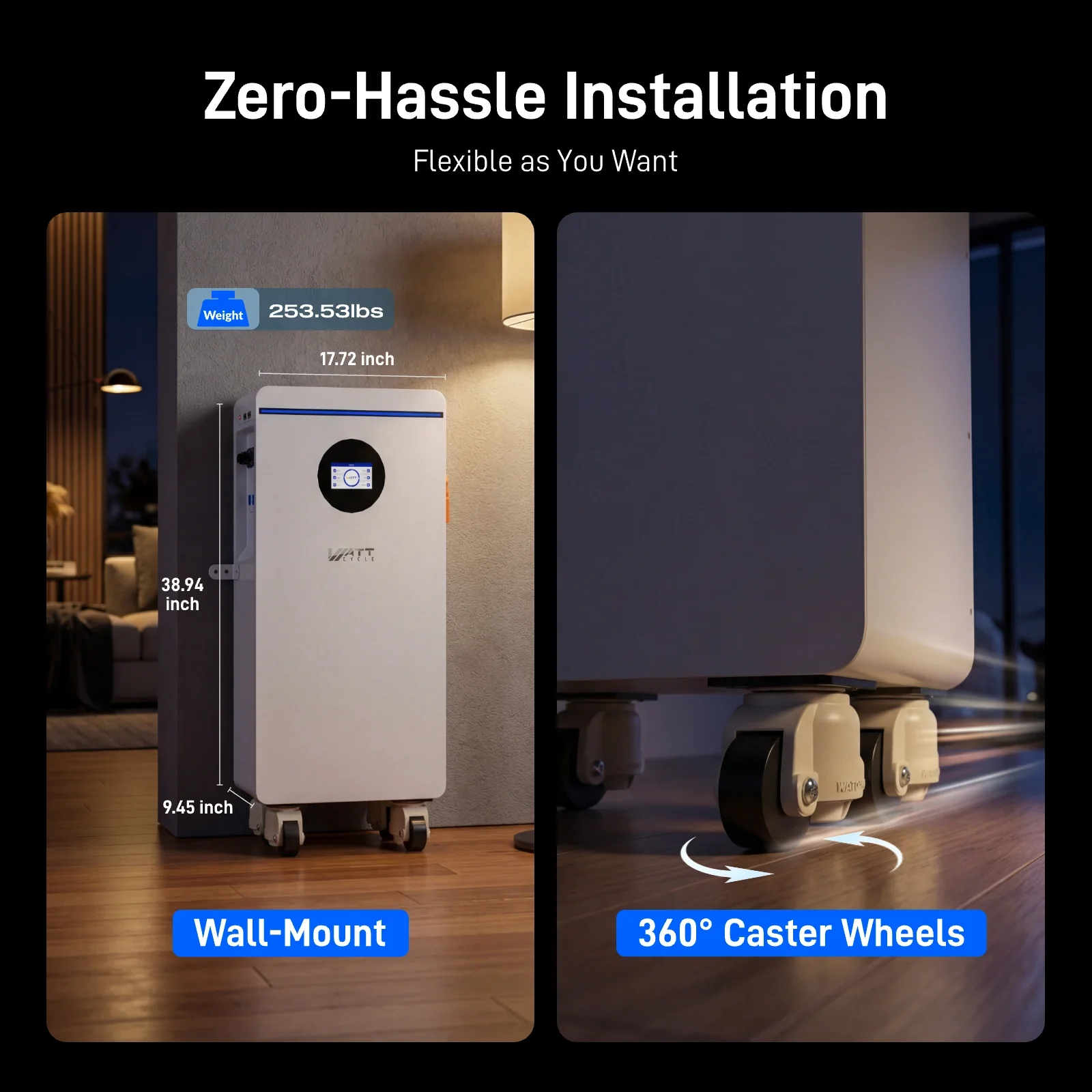 WattCycle 16kWh 48V 314Ah Floor Standing Bluetooth LiFePO4 - Active Balancing | CAN/RS485 - Image 7