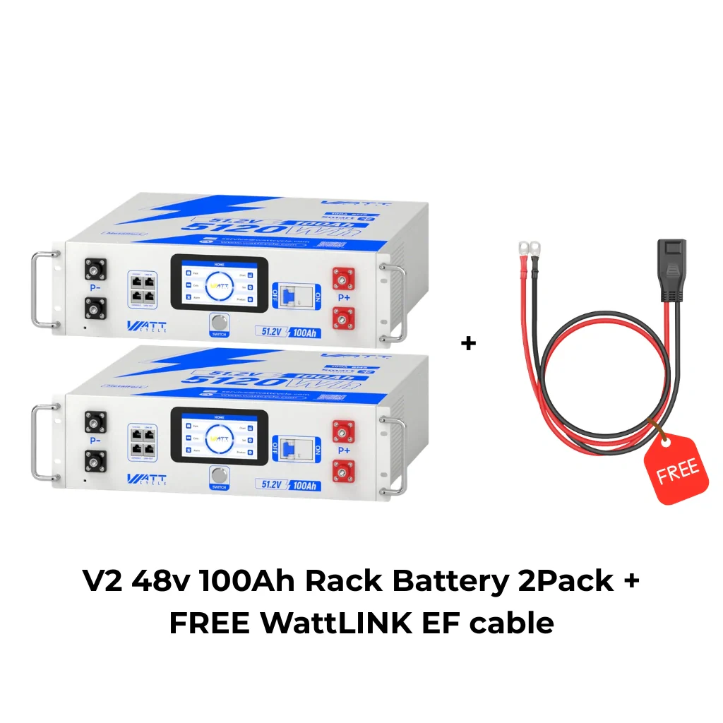 ⚡️ Sold Out: Restock on Jul 30 ⚡️V2.5 WattCycle 48V 100Ah Bluetooth LiFePO₄ Rack Battery – Active Balancing | LCD | Smart Comms - Image 13