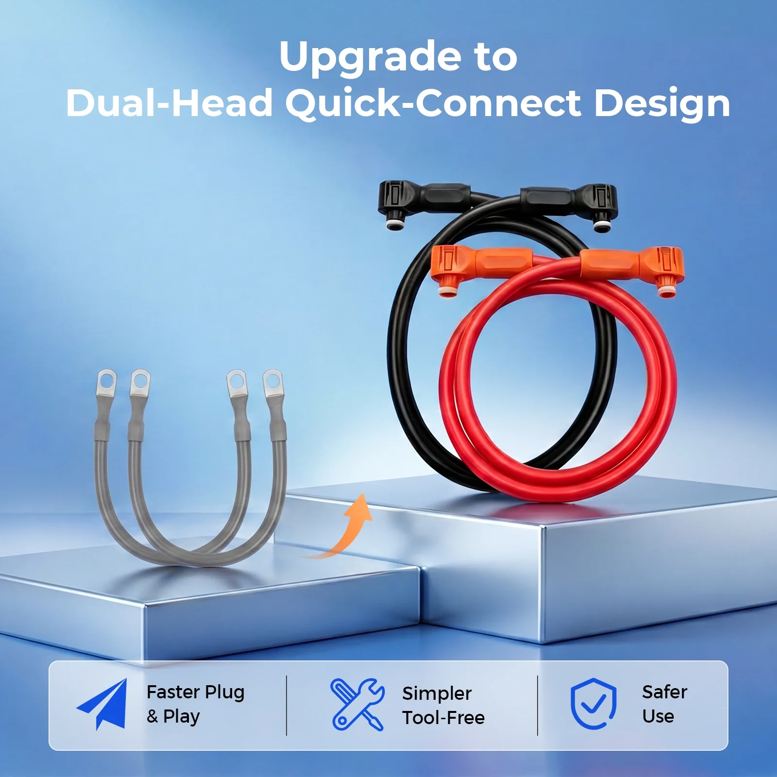 WattCyCle Dedicated 51.2V 100Ah Wall-Mount Battery - Dual-Head Quick-Connect Parallel Cable - Image 7