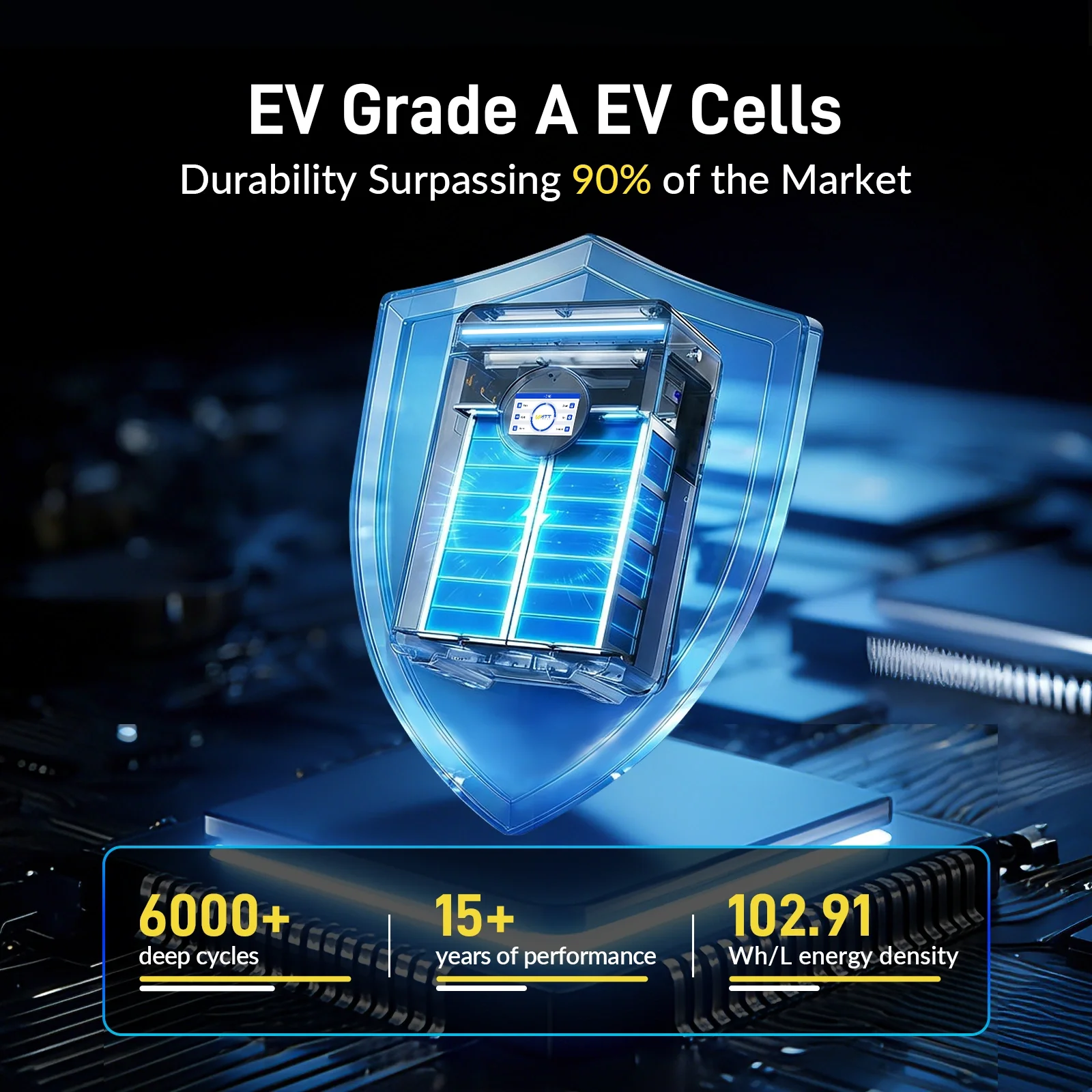 WattCycle 5.12kWh 48V 100Ah Wall-Mount Bluetooth LiFePO4 Battery – Active Balancing | RS485/CAN - Image 8