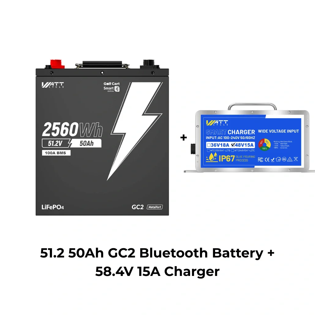 WattCycle 48V 50Ah GC2 Bluetooth Lithium Battery for Golf Cart & Lawn Mower - Free Monitor - Image 13