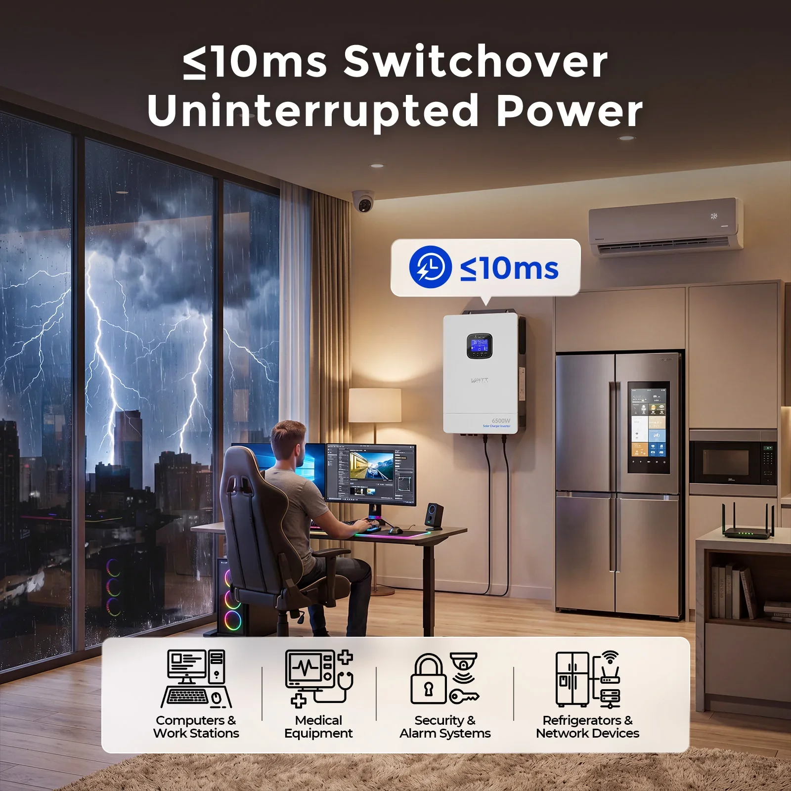 WattCycle 6500W 48V All-in-One Solar Inverter Charger | 9000W Dual MPPT - Image 6