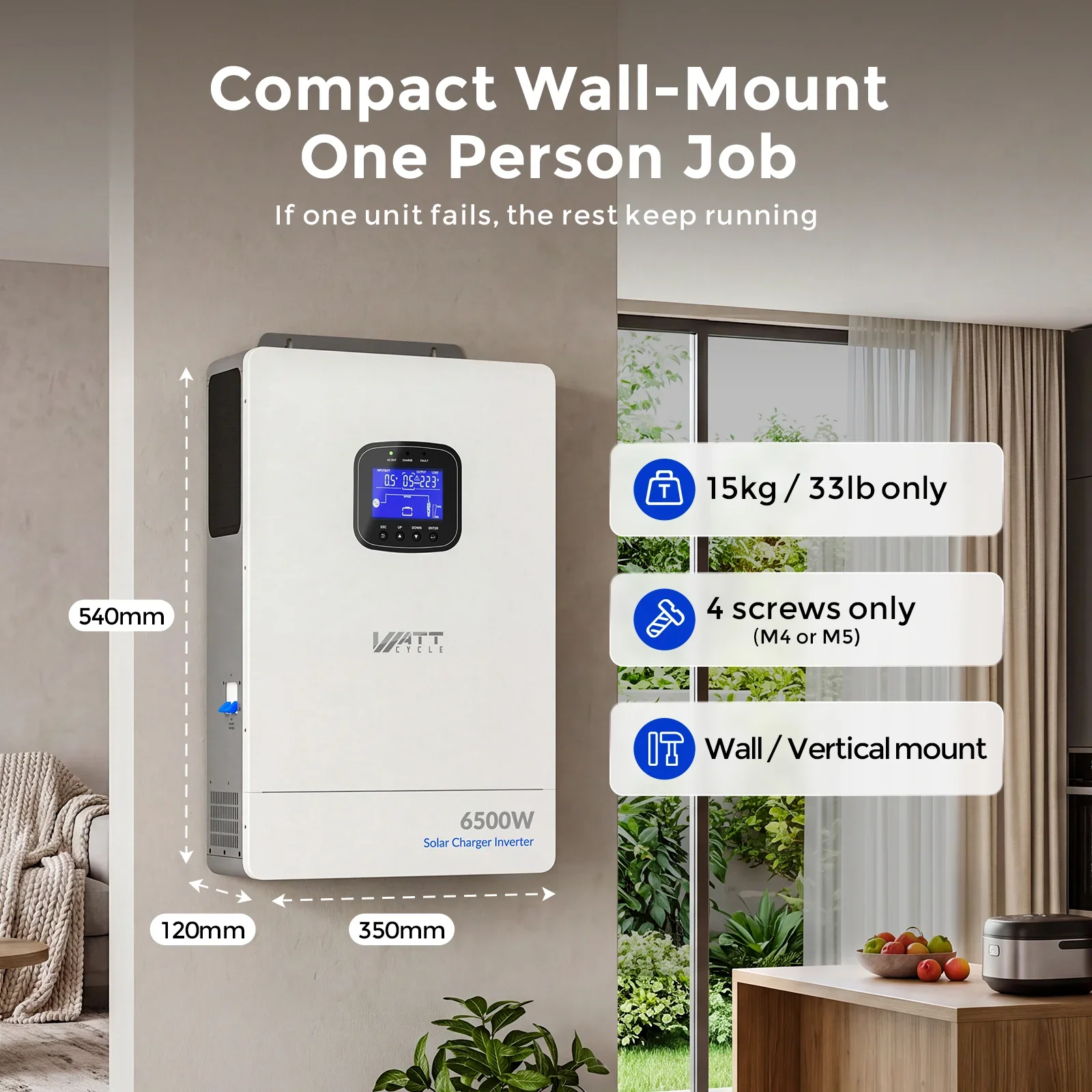 WattCycle 6500W 48V All-in-One Solar Inverter Charger | 9000W Dual MPPT - Image 9