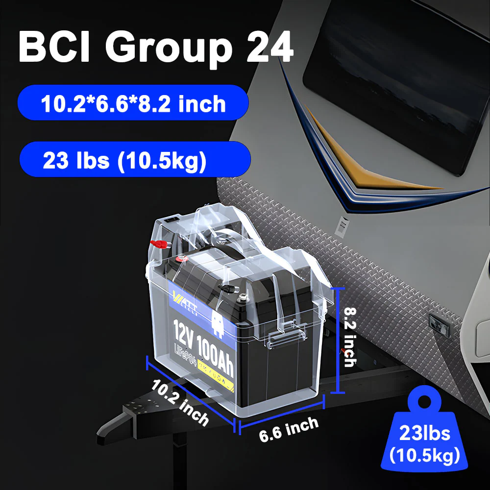 WattCycle 12V 100Ah Group 24 LiFePO4 Battery for RV Solar, Trolling Motor & Off Grid - Image 8