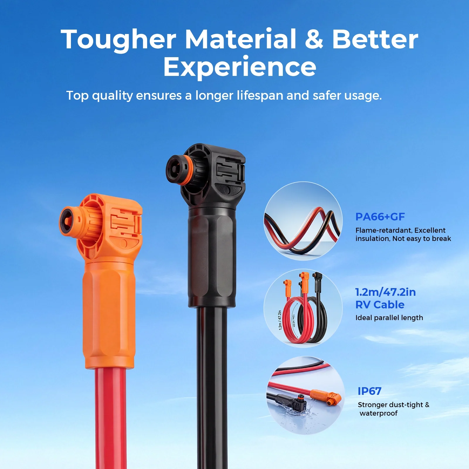 WattCycle Dedicated 51.2V 314Ah Floor-Standing Battery Expansion Dual-Head Quick-Connect Parallel Cable - Image 5