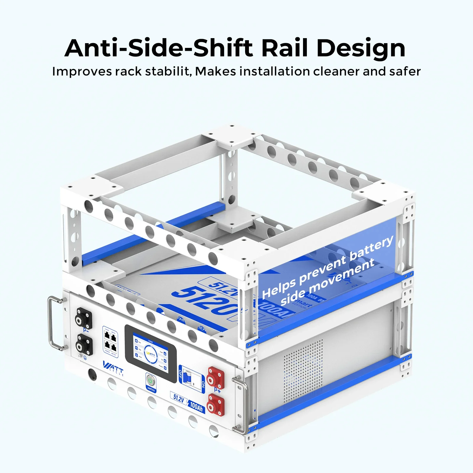 ⚡️Upgrade V2⚡️ Seismic Stackable 2-Tier Modular Battery Cabinet for Rack-Mounted Batteries - Image 2