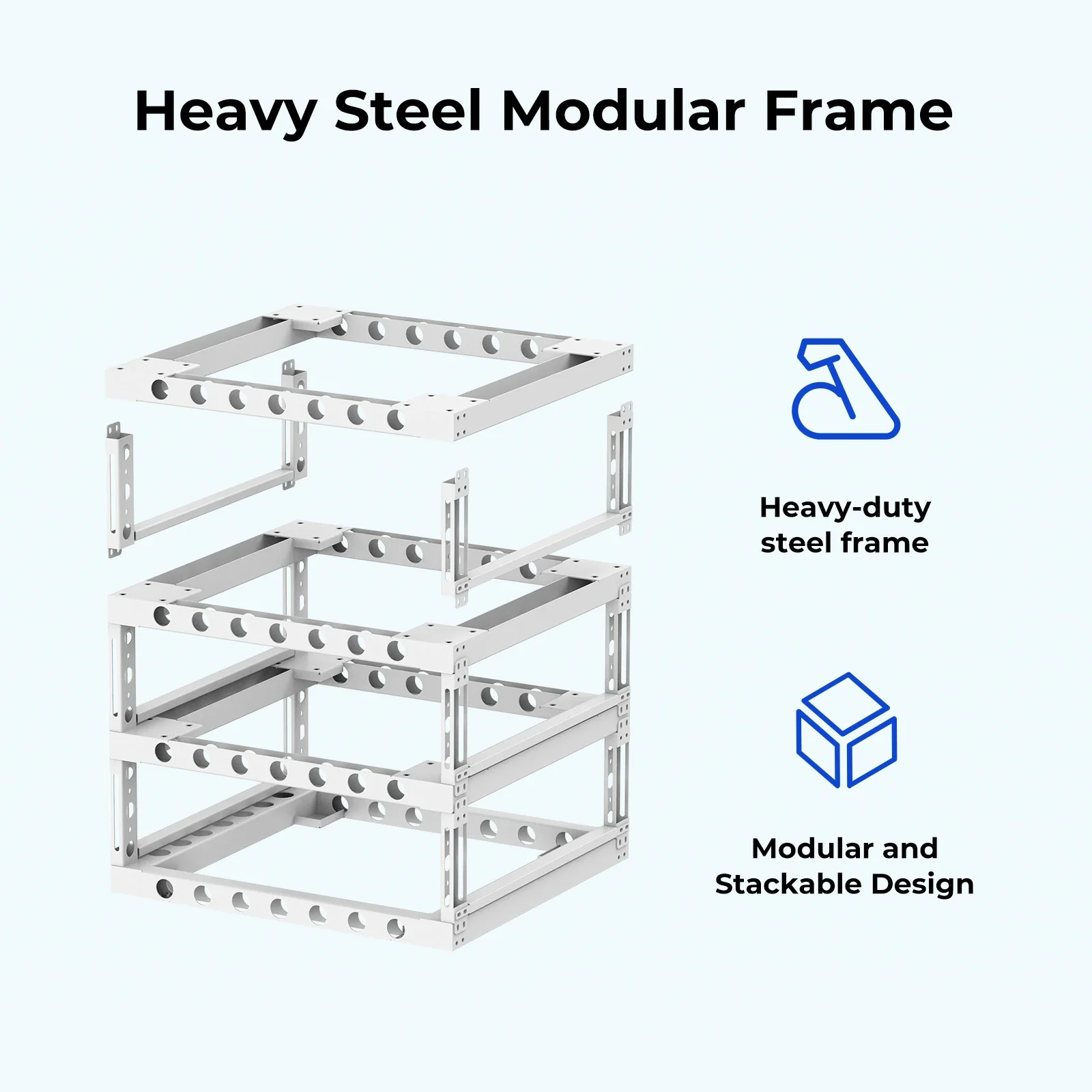 ⚡️Upgrade V2⚡️ Seismic Stackable 2-Tier Modular Battery Cabinet for Rack-Mounted Batteries - Image 3