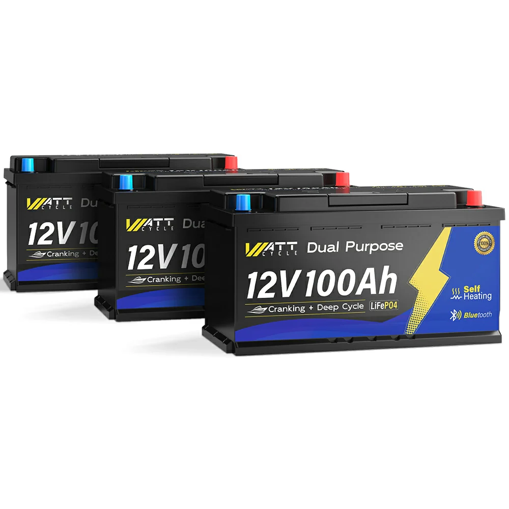 WattCycle 12V 100Ah 1200CCA Dual Purpose Marine Cranking Battery with Bluetooth and Self-heating - Image 10
