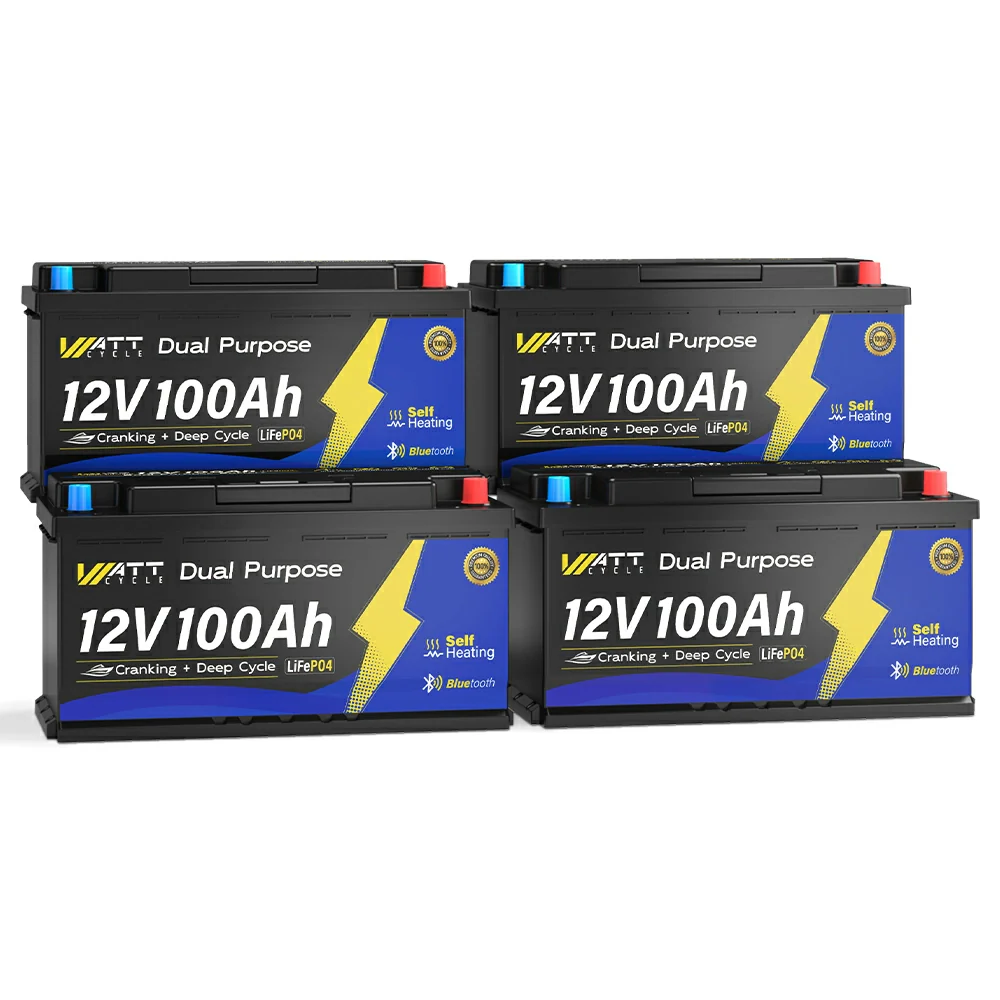 WattCycle 12V 100Ah 1200CCA Dual Purpose Marine Cranking Battery with Bluetooth and Self-heating - Image 11
