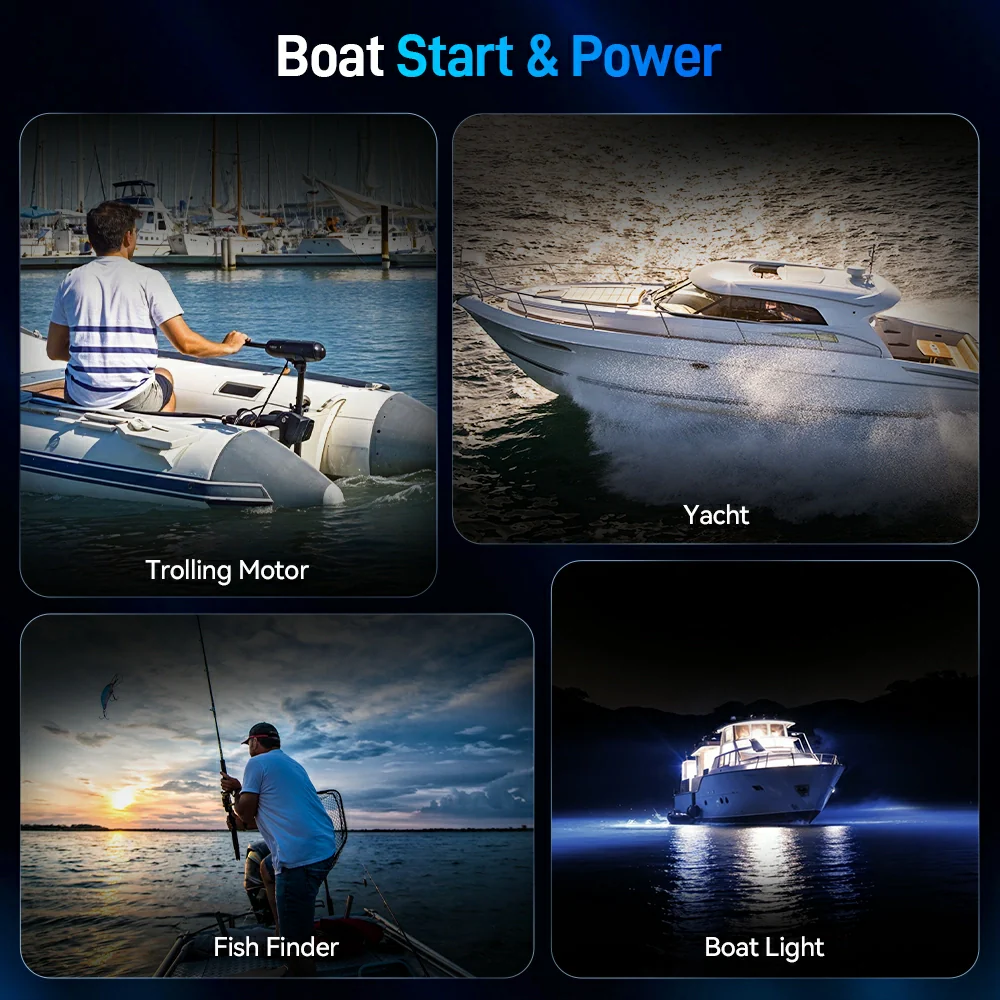 WattCycle 12V 100Ah 1200CCA Dual Purpose Marine Cranking Battery with Bluetooth and Self-heating - Image 8