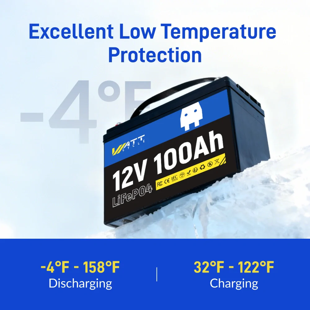 WattCycle 12V 100Ah Group 24 LiFePO4 Battery for RV Solar, Trolling Motor & Off Grid - Image 3