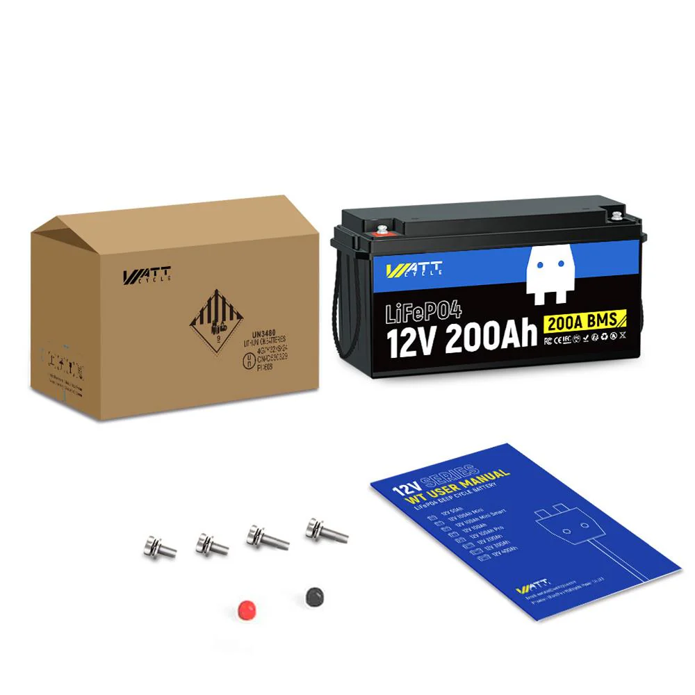 WattCycle 12V 200Ah Plus LiFePO4 Deep Cycle Battery | 200A BMS | 2560Wh | Low-temp Protection - Image 8