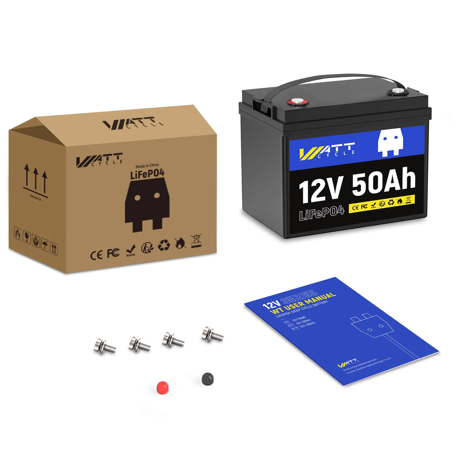 WattCycle 12V 50Ah LiFePO4 Battery for Fish Finder, LiveScope & Kayak Fishing - Image 13