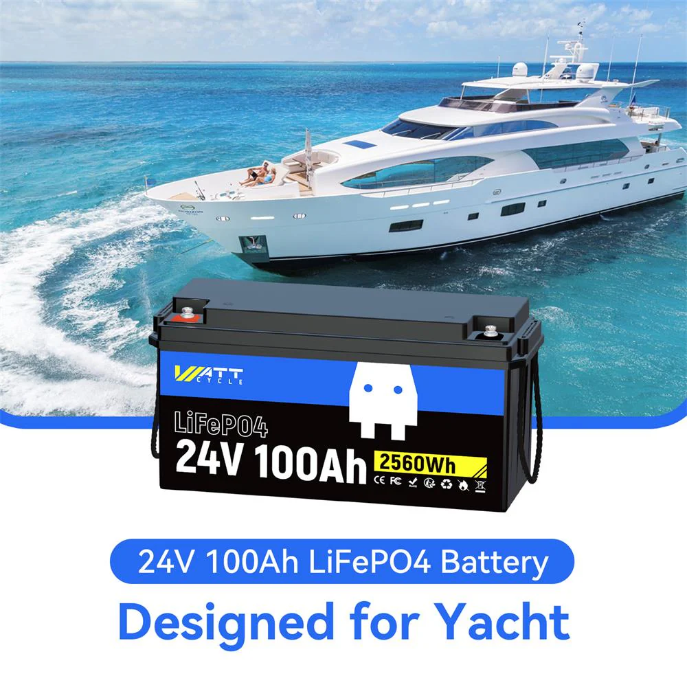 WattCycle 24V 100Ah LiFePO4 Battery with Low-Temp Protection for 30-70 lb Trolling Motor - Image 7